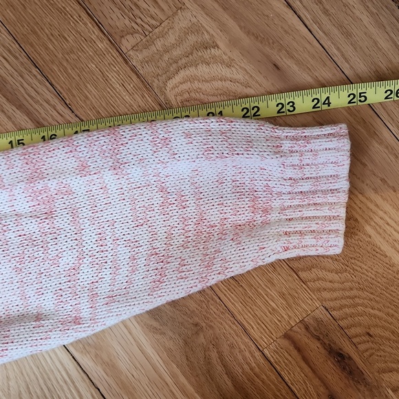 GAP marled pink 100% cotton sweater hi low red coral white size XL comfy baggy - Picture 11 of 15